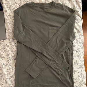 Club Monaco olive/stone grey long sleeve shirt XS